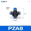 Tubo de ar pneumático Conector rápido de inserção rápida conector cruzado de quatro vias de plástico PZA4/6/8/10/12 componentes pneumáticos