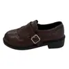 Elegantes Zapatos de Piel Suave 2026 Primavera y Otoño Nuevos Zapatos Brogue Retro Mocasines Británicos Zapatos Casuales