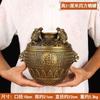 Tigela Tesouro Quadrada de Cobre Atrai-Riqueza, Pote Quadrangular para Armazenamento de Dinheiro, Cofre, Pote de Cobre Diário para Aumentar Riqueza, Ornamento de Recipiente de Cobre