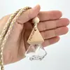 Frasco Vazio para Aromatizador de Carro Pingente Frasco de Vidro Frasco de Vidro Transparente Enfeite de Pendurar 8ml Tampa de Madeira Triangular Frasco em Forma de Diamante Transfronteiriço