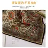 Lenço Floral Artístico de Algodão e Linho Protetor de Pescoço para Mulheres Lenço Pequeno de Verão 70 Xale Fino Estilo Pastoral Lenço Quadrado Versão Coreana Lenço de Seda