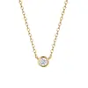 Colar com pingente em prata S925 com cravação de zircônia para mulheres, luxo leve, alta qualidade, versátil, minimalista, adequado para o dia a dia, corrente de clavícula com um único diamante da moda