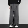 Pantalones de traje anchos estilo coreano para hombre en otoño, corte holgado, adelgazantes, con buena caída, versátiles, elegantes y adecuados para negocios, para ir al trabajo y para uso casual