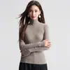 Suéter de Lana Puyuan 100% Puro para Mujer Suéter de Cuello Alto Medio Tejido Integrado sin Costuras Suéter Base de Lana Merino para Mujer