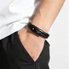 Pulsera Tejida de Cuero para Hombre Transfronteriza Europea y Americana Pulsera Sencilla Versátil de Acero Inoxidable Joyería de Moda Individualista Stock de Fábrica