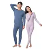 Ropa interior térmica de algodón puro para otoño para mujer, ropa interior térmica de algodón para bebé Clase A, conjunto térmico fino cepillado para otoño e invierno para parejas, conjunto térmico para hombre