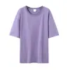 Exclusivo de Verão 200g Algodão Puro Peso Pesado Gola Redonda Manga Curta Camiseta Oversize Ombro Caído Estilo Unissex Lisa