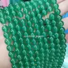 Suministro directo de fábrica grado A calcedonia verde seca cuentas sueltas calcedonia cruda dragón de hierro pulsera de cuentas redondas accesorios para joyería DIY al por mayor