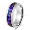 Nuevo Conjunto de Anillos de Acero de Tungsteno Marrón Arenado de 8 mm con Grava de Galaxia Azul y Virutas de Hierro, Sentido Retro de Nicho de Alta Gama