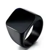 Anillos populares de acero de titanio fundido europeos y americanos, anillos lisos geométricos de acero inoxidable para hombres y mujeres, personalizables con logo