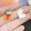 Mezcla 20 Aceite de Goteo Blanco K Muñeco de Nieve Navideño Árbol de Navidad Papá Noel Colgante de Aleación Pulsera DIY Accesorios de Joyería