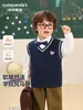 Chaleco Tejido Estilo Universitario Panda Kaka para Niños Ropa de Otoño para Niños Chaleco de Dibujos Animados para Bebé Top de Otoño para Niñas