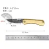 Mini Cuchillo Latón Acero Inoxidable Navaja Plegable Navaja Plegable de Alta Dureza Camping al Aire Libre Portátil Cuchillo para Frutas