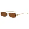 Nuevas Gafas de Sol Retro con Borde de Metal Sin Montura y Diseño de Nudo de Cuerda, Alta Inteligencia, Modernas, Fotocromáticas, Marco Pequeño, Lente Plana para Rostro Desnudo