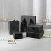 Caja de joyería estilo business color negro ceniza con tapa deslizante, caja de regalo de joyería extraíble para anillos, colgantes y pendientes caja de almacenamiento