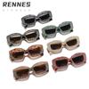 Las Nuevas Gafas de Sol Rectangulares de Lujo con Incrustaciones de Diamantes Estilo Retro Hong Kong de Rain Son Imprescindibles para la Moda al Aire Libre