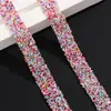 Cinta Adhesiva de Doble Cara con Respaldo Termofusible 1.5 cm de Ancho Tira de Pedrería Lentejuela Redonda Tira de Pedrería de Resina Accesorios para Joyería DIY
