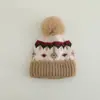 Gorro Chenjing para Niños 2025 Otoño/Invierno Nuevo Estilo Coreano Gorro de Punto con Pompón, Resistente al Frío y Cálido, Gorro Unisex para Niños, Moderno