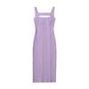 8092-25 Vestido Elegante Tricotado Slim de Gola Redonda Sem Costas com Alças Transfronteiriço Europeu e Americano para Mulheres