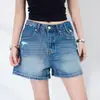 Verano Nuevo Retro Vaquero Estilo Clásico Suelto Línea A Pantalones Cortos de Mezclilla Pantalones Calientes Estilo Delgado Soporta Dropshipping