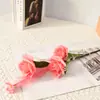 Flor Artificial Rosa de Três Cabeças Flor de Junco Decoração de Casamento Arranjo de Flores Suprimentos para Casamento Flor de Seda com Folhas Enfeites de Mesa