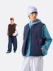 Chaleco de Plumas de Invierno Black Fleet Chaqueta de Plumas de Pato Blanco Chaleco de Plumas Patchwork Retro Color Block Unisex