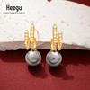 Xigu E1739 S925 prata dupla fileira vertical barra zircão pérola brincos de pino femininos de alta qualidade micro incrustado zircão luz luxo brincos