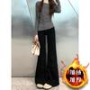 Plus size forrado de lã Micro-blare Jeans Feminino Outono e Inverno Nova menina gordinha Corpo em forma de pêra Emagrecimento All-match Trompete Calças