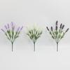 Flor artificial flocagem lavanda planta artificial flor artificial planta verde casa interior casamento decoração de casamento ornamentos atacado