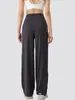 Pantalones de Yoga de Capa de Aire para Mujer, Ropa de Abrigo de Otoño, Pantalones Rectos de Pierna Ancha con Cruce y Cordón, Pantalones Deportivos Casuales de Cintura Alta
