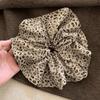 Scrunchie Oversized Estampa de Leopardo Estilo Coreano para Meninas, Corda de Cabelo de Rabo de Cavalo Baixo de Alta Qualidade, Faixa de Cabelo Versátil Atacado