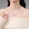 Collar de Plata de Ley S925 con Colgante Transfronterizo para Mujer Cadena para Clavícula de Moissanita Alas de Ángel Collar de Moissanita de 1 Quilate
