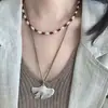 Nuevo Collar de Diseño Retro Estilo Chino Hoja de Ginkgo para Otoño e Invierno Cadena Larga Casual para Suéter Accesorio