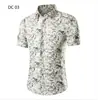 Camisa de manga corta para hombre de talla grande nueva en AliExpress moda británica camisa estampada para hombre camisa slim 3D moderna para hombre