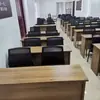 Mesa de Conferência Minimalista Dupla Longa Moderna para Treinamento e Palestras, Mesa para Reunião de Equipe, Conjunto Modular de Mesa e Cadeira para Sala de Aula