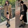 Zapatos de Moda Tendencia para Mujer con Hebilla, Punta Redonda, Tacón Grueso, Piel Suave, Botas de Montar Ajustadas hasta Media Pantorrilla para Mujer, Estilo Retro Otoño e Invierno