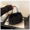 Bolso de mano de plumas de pavo bolso de felpa de gran capacidad bolso de hombro para chica fresco y dulce nuevo bolso cruzado para salir