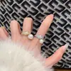 Anillo de Leopardo de Dinero con Incrustaciones de Diamantes de Alta Gama 2024 para Mujer, Lujo Ligero, Nicho, Elegante, Anillo de Dedo de Perla