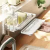 Estante de Almacenamiento para Fregadero de Cocina, Soporte Colgante para Escurrir Paños de Cocina, Organizador de Esponjas y Trapos sin Agujeros para Fregadero de Cocina del Hogar