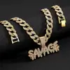 Desea AliExpress Letras SAVAGE Colgante Grande Cadena Cubana Hip Hop Rap Callejero Aleación Full Diamante Collar de Personalidad