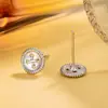 Nuevos Pendientes Versátiles Retro de Encaje con Botón Pendientes Simples para el Trabajo Redondos Diseño de Nicho Pendientes Personalizados para Mujer 2025