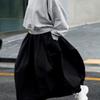 Csm Primavera, Verano y Otoño Nueva Falda A-Line de Largo Medio con Cintura Elástica, Falda de Algodón Negra de Gama Alta Casual y Versátil