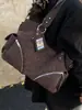 Bolsa de Hombro Tote Grande de Textura Escarchada con Cremallera Decorativa, Casual Elegante de Nicho Transfronteriza 2026 para Mujer