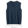 Venta al por mayor de fábrica Hilo Consinee Elegante 100% Cachemira Pura Chaleco de Cuello V Chaleco para Hombre Suéter Casual Holgado Hombre
