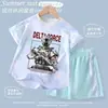 Conjunto Deportivo Infantil Delta Weilong Rosa Comedora de Oro para Niños, Camiseta de Manga Corta de Secado Rápido y Shorts, Ropa Fresca para Casa