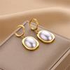 Aretes transfronterizos de acero de titanio que no se decoloran de Europa y Estados Unidos aretes Acero dorado oro rosa aretes de acero inoxidable joyería al por mayor