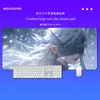 Alfombrilla de teclado para chica con venda estilo anime, tamaño grande, con bordes reforzados y base antideslizante, adecuada para gaming, trabajo de oficina y uso de computadora