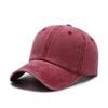 Personalizado Logo Solid Color Washed Baseball Cap Color Light Plate Estilo Coreano Simple Dome Cap Sports Sun Hat