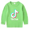 Camiseta de fondo estilo coreano para niños TikTok TikTok Manga larga Primavera y Otoño Camisa de fondo para niños y niñas Camiseta