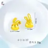 Conejo de Orejas Caídas con Circonita Roja, Accesorios para Joyería DIY, Latón Chapado en Oro con Diseño de Goteo de Aceite, Múltiples Estilos Disponibles, Estilo de Dibujos Animados